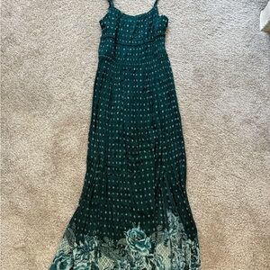 Bila 77 Blue Green Floral Maxi Dress